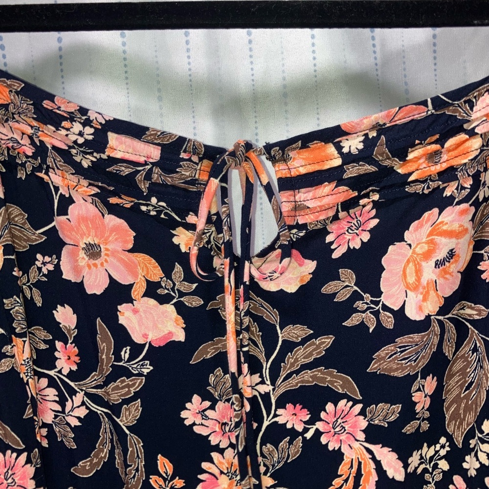 Old Navy XL puff sleeve Floral navy and Pink dress - Picture 9 of 12
